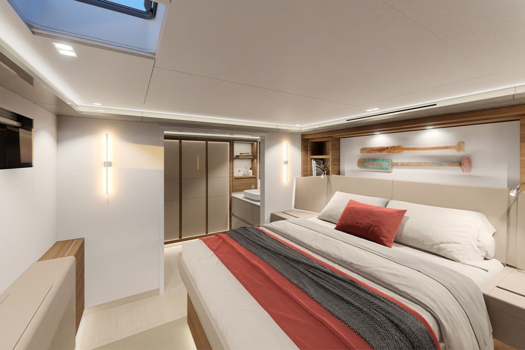 Fountaine Pajot 80 Catamaran Superyacht Cabin