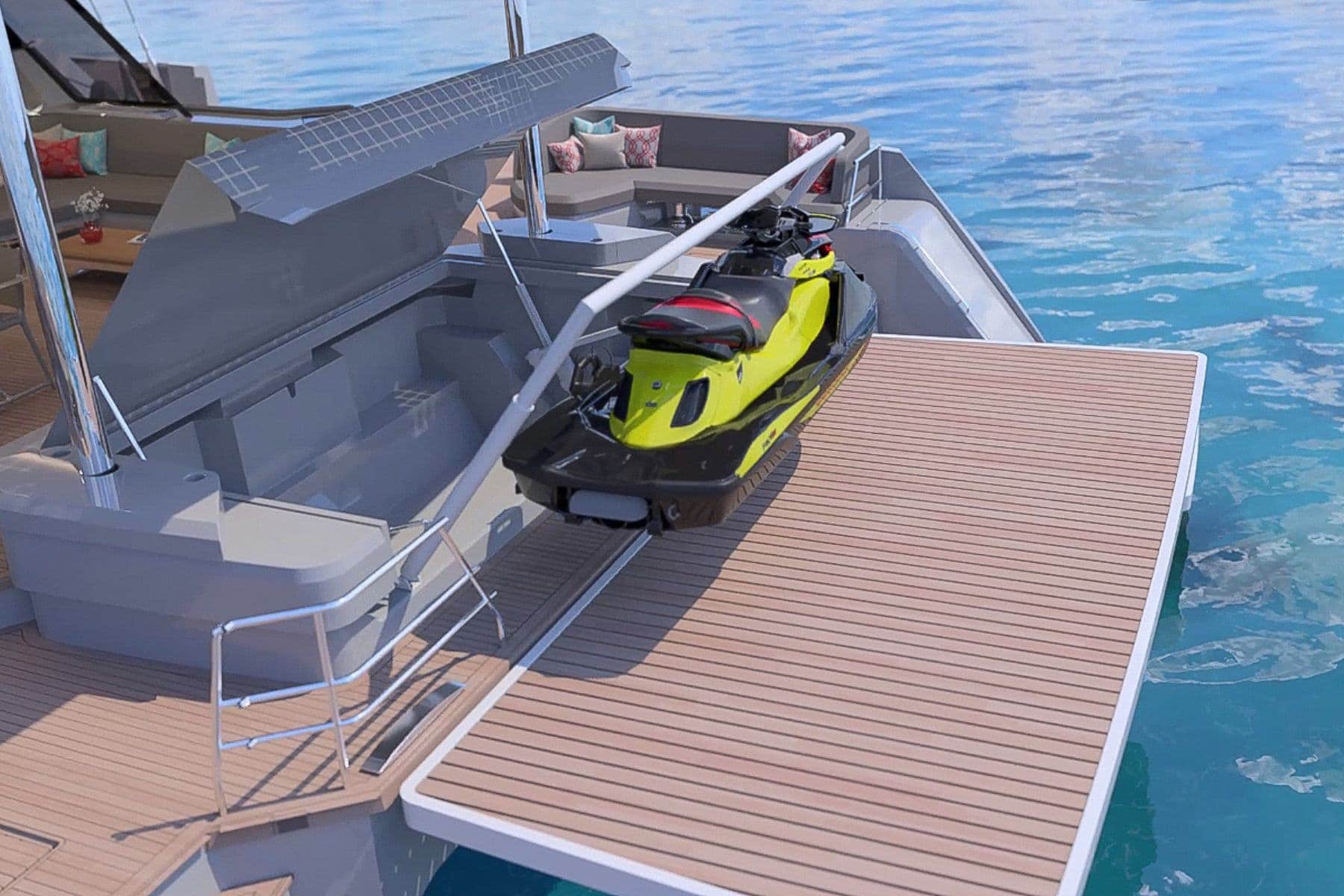 Fountaine Pajot 80 Catamaran Superyacht Jet Ski