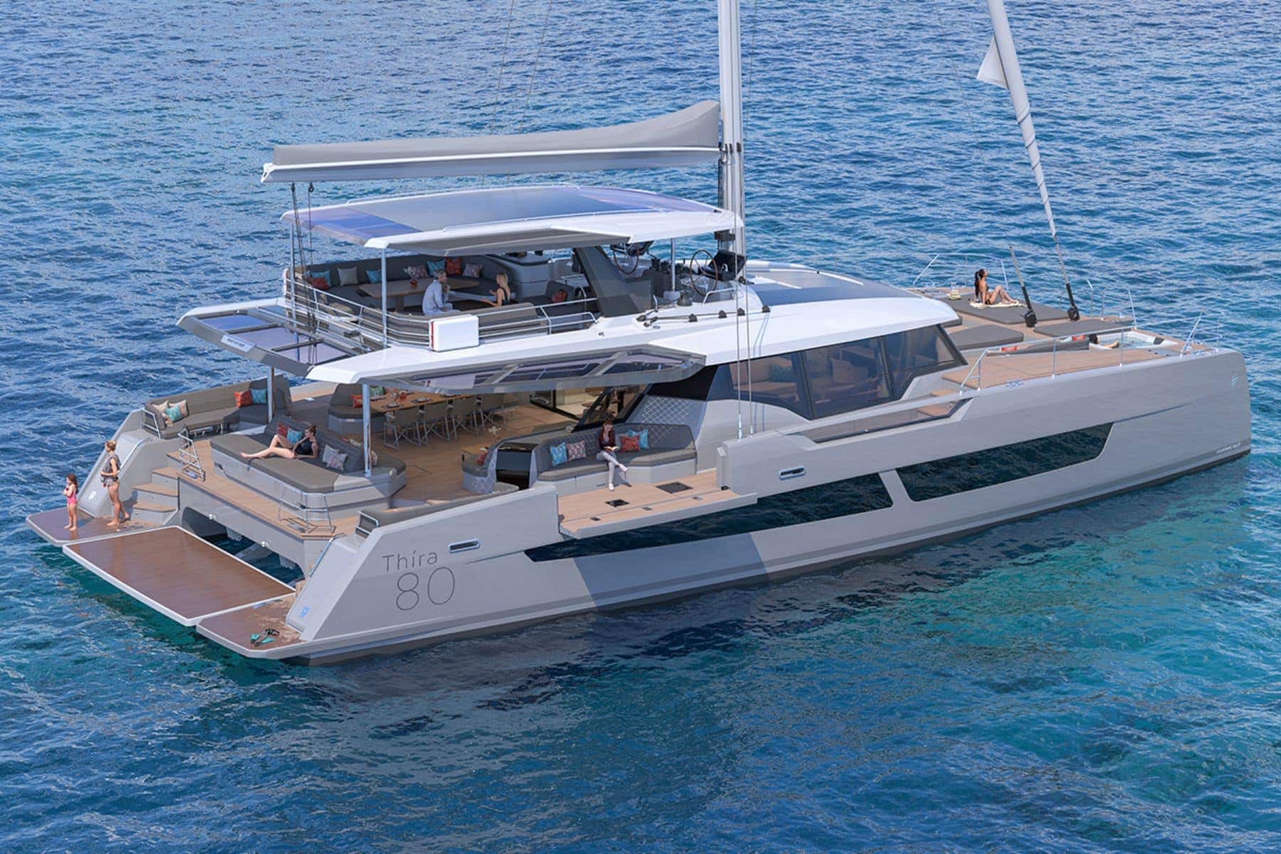 Fountaine Pajot 80 Catamaran Superyacht Side