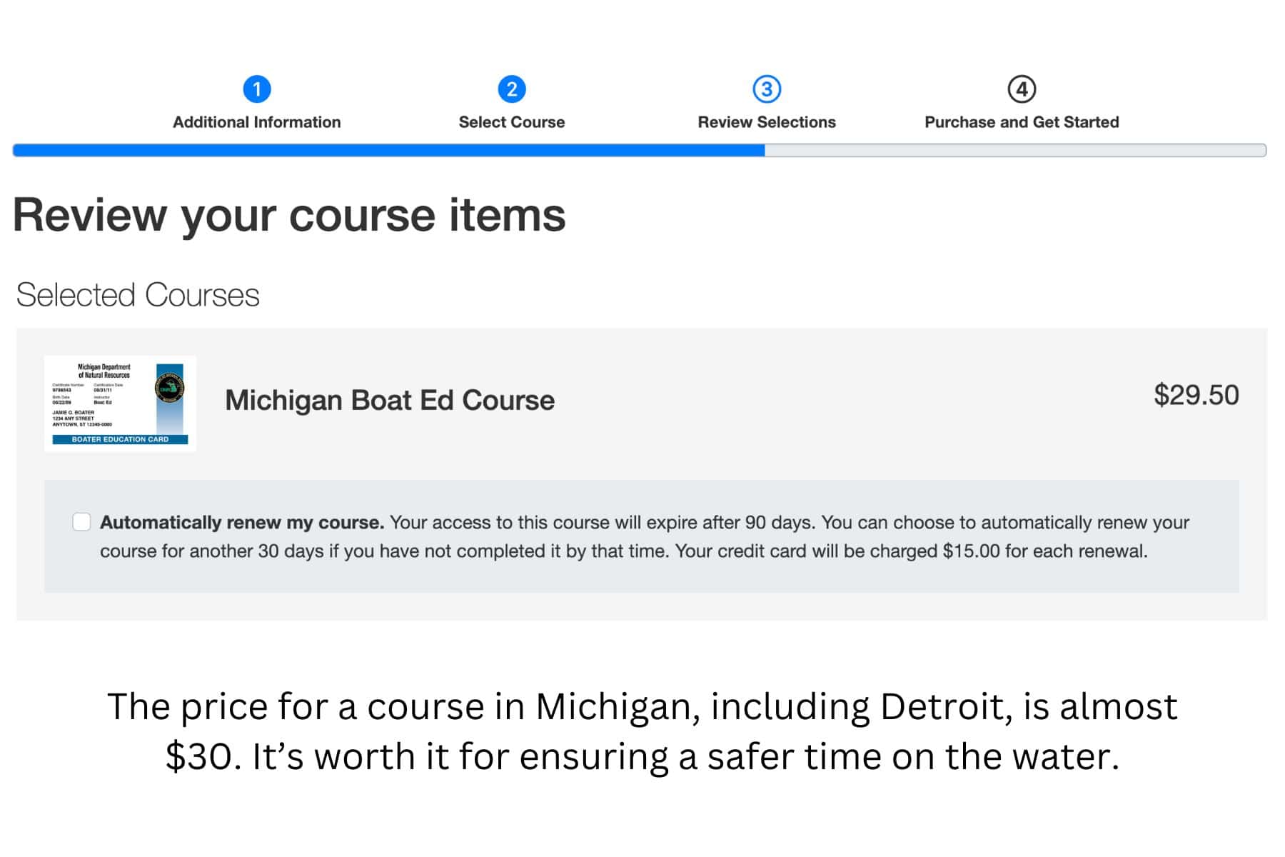 Michigan Boating Safety Course Cost