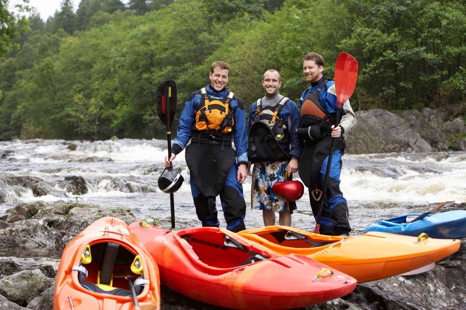 Group Of Happy Kayakers