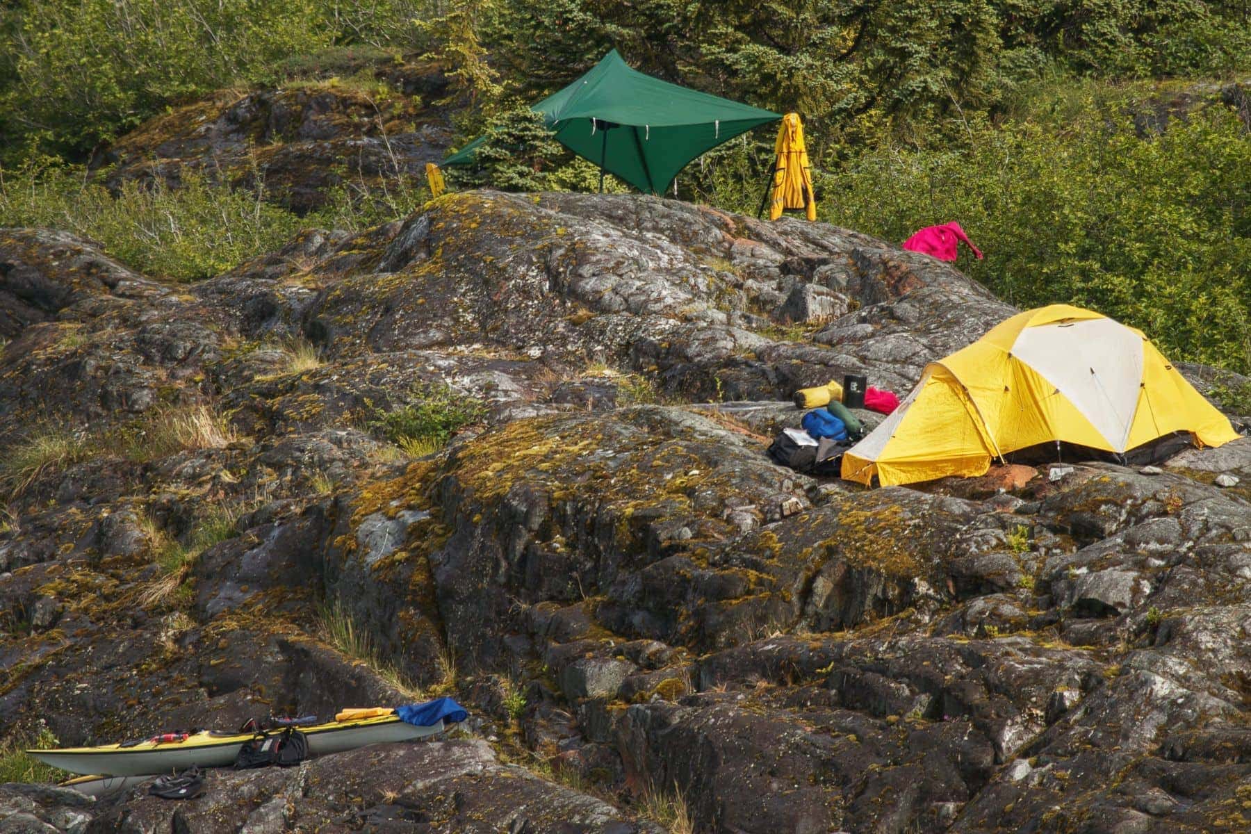 Kayak Camping Complete Gear On Rocky Mountain